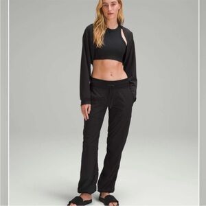 lululemon athletica Black Cropped Wrap Top